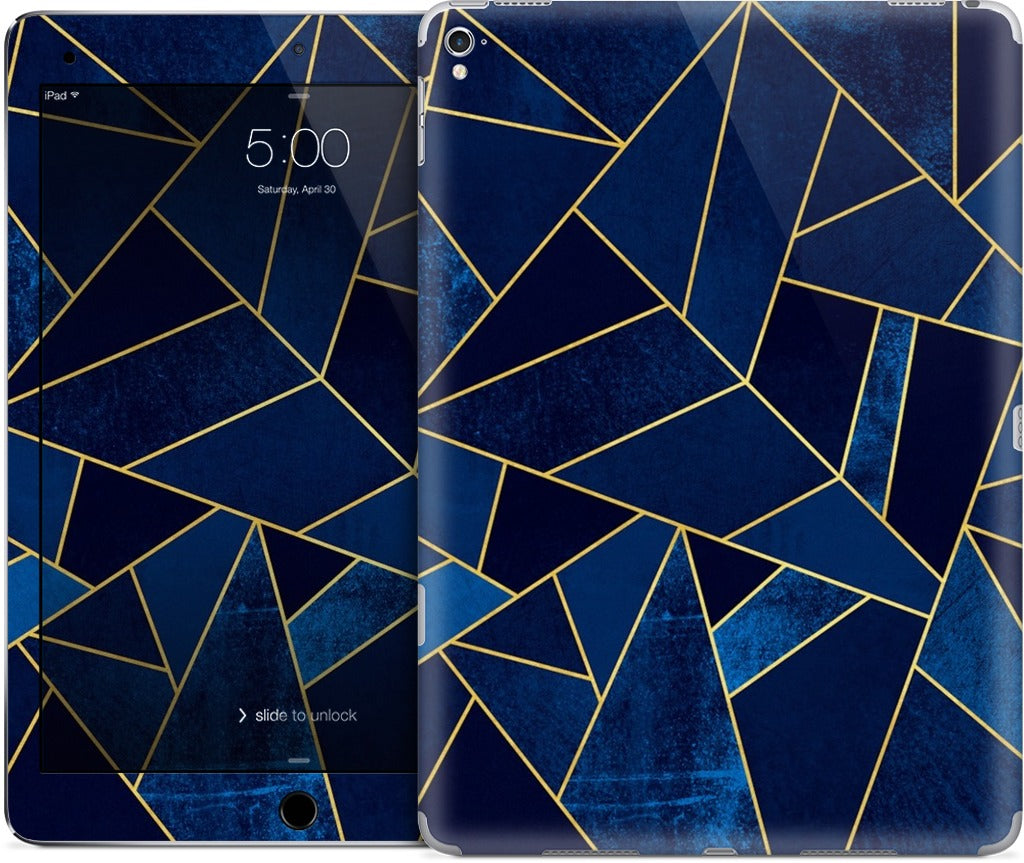 Blue Stone / Gold Lines iPad Skin