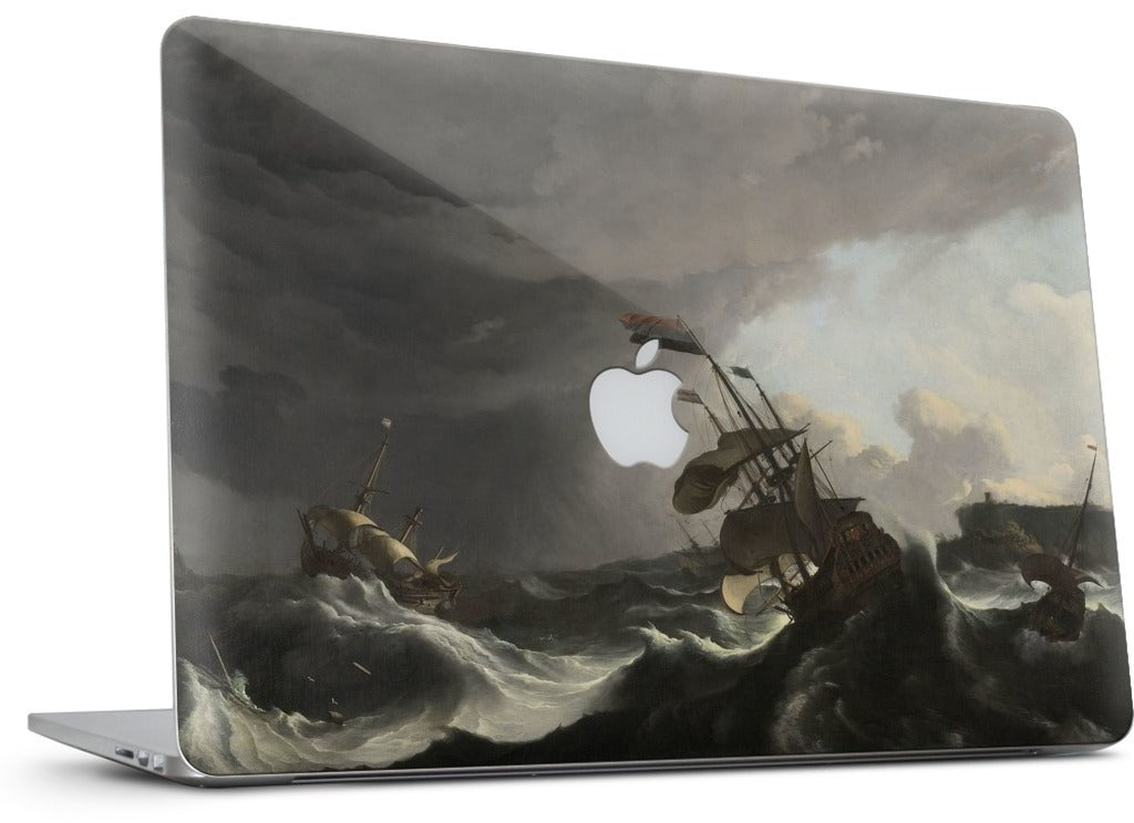 Warships During a Storm MacBook Skin