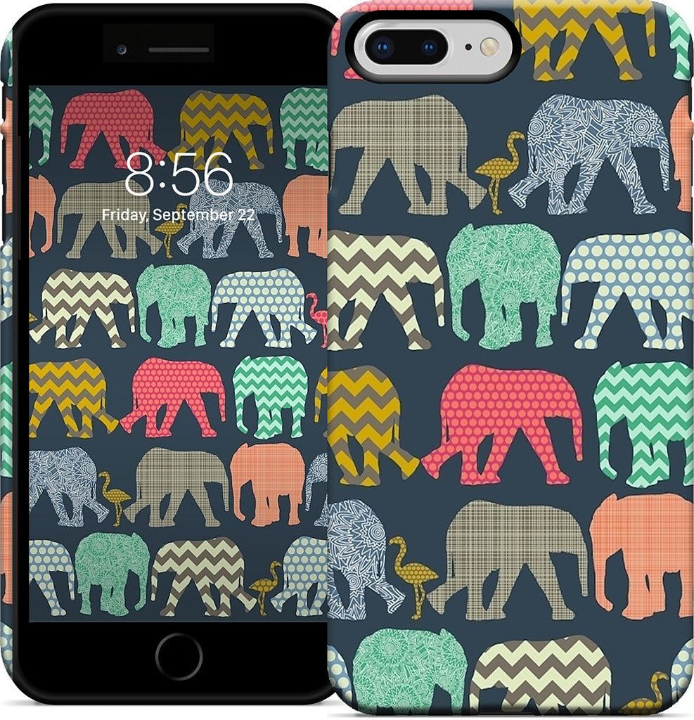 baby elephants and flamingos iPhone Case