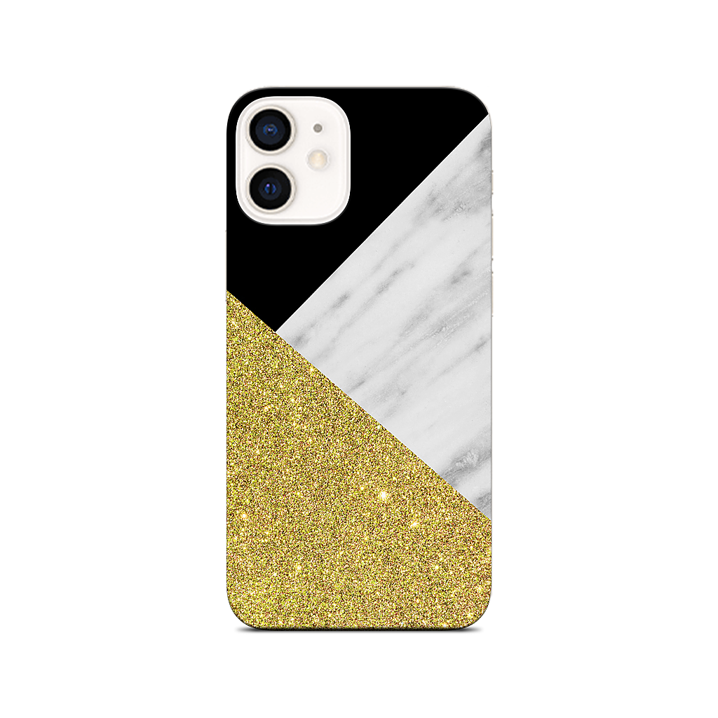Gold and Real Italian Marble Collage iPhone Skin