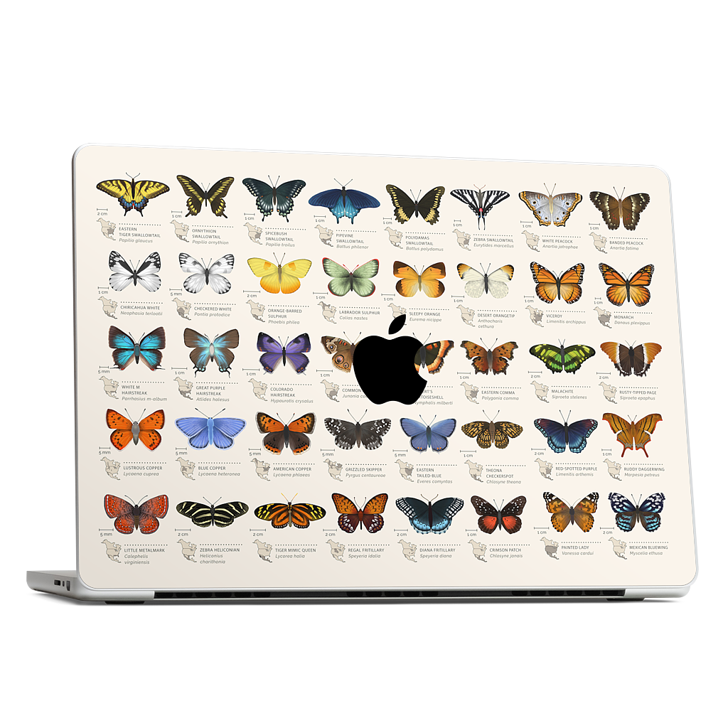 42 North American butterflies MacBook Skin