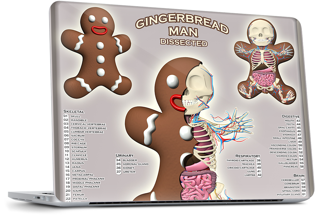 Gingerbread Man Dissected MacBook Skin