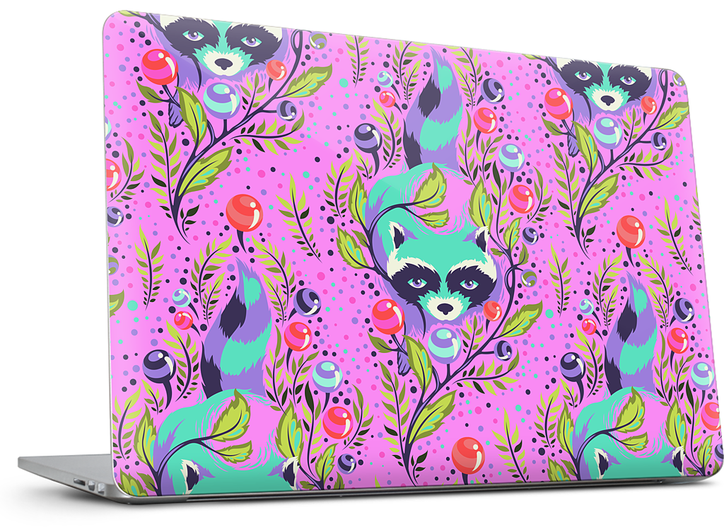 Raccoon Fuchsia MacBook Skin