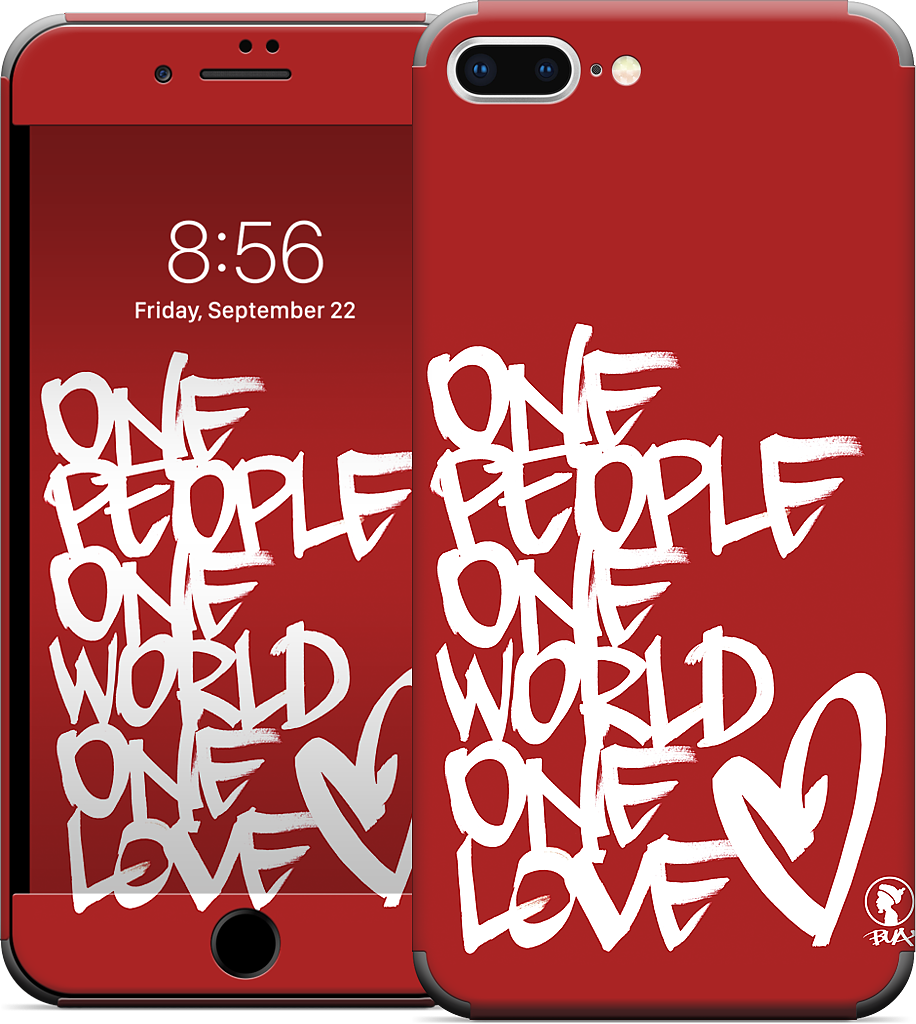 One People, One World, One Love iPhone Skin