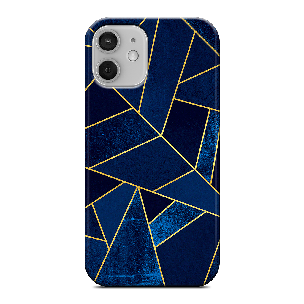 Blue Stone / Gold Lines iPhone Case