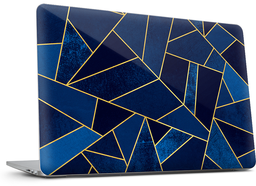 Blue Stone / Gold Lines MacBook Skin