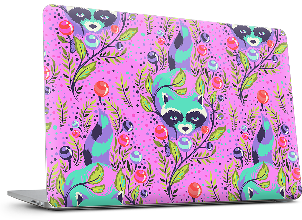 Raccoon Fuchsia MacBook Skin