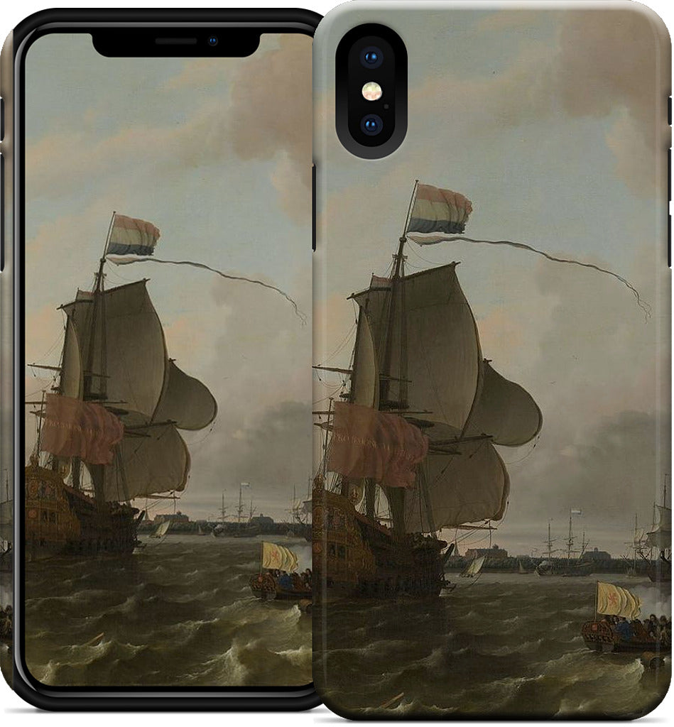 The Warship Brielle on the Maas Rotterdam iPhone Case