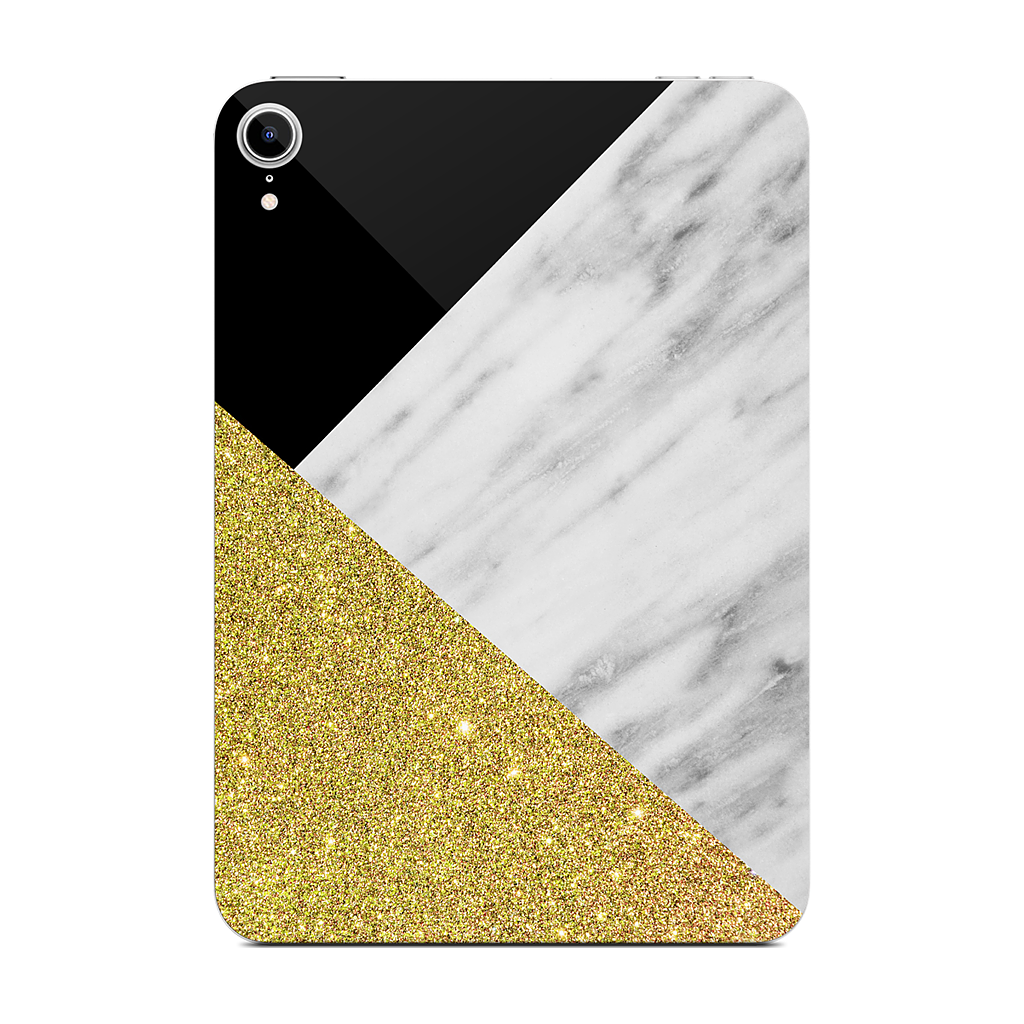 Gold and Real Italian Marble Collage iPad Skin