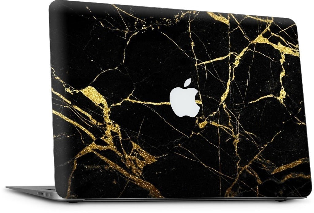 Black and Gold Marble MacBook Skin