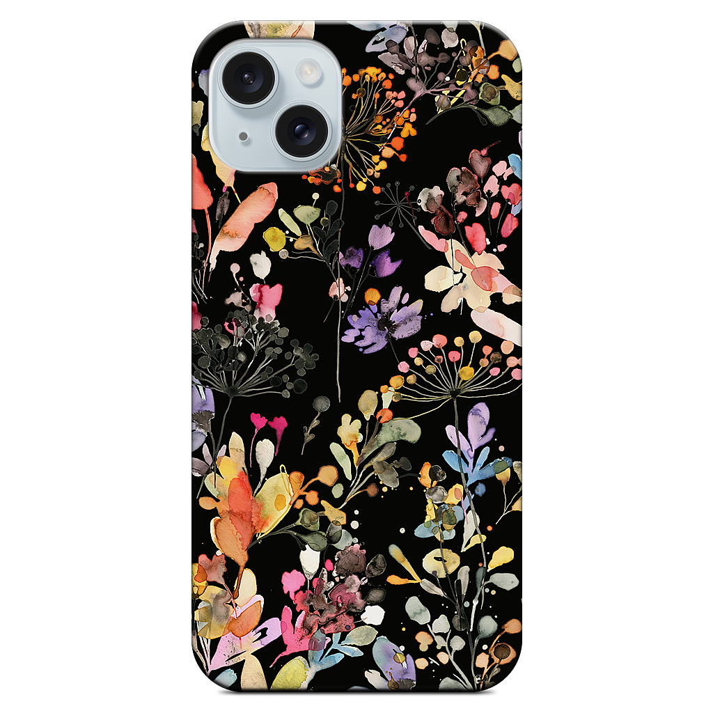 Wild Grasses (Black) iPhone Case
