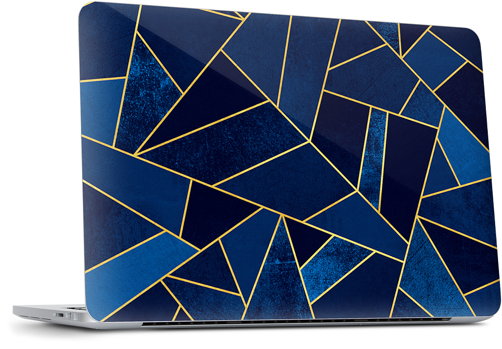 Blue Stone / Gold Lines MacBook Skin