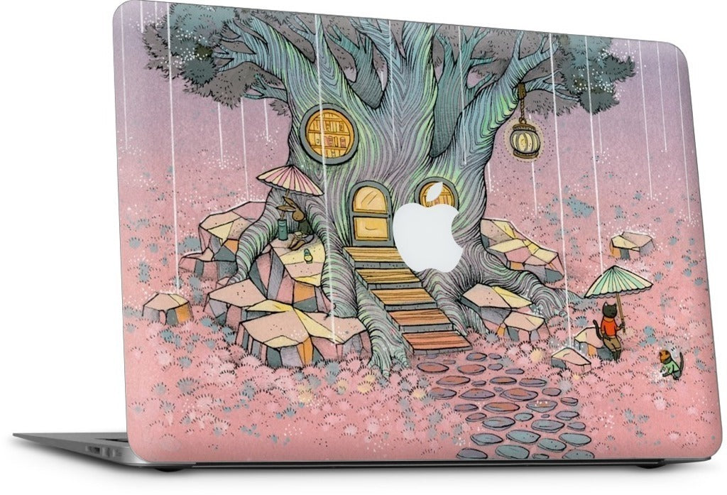 Rainy Day In The Library MacBook Skin