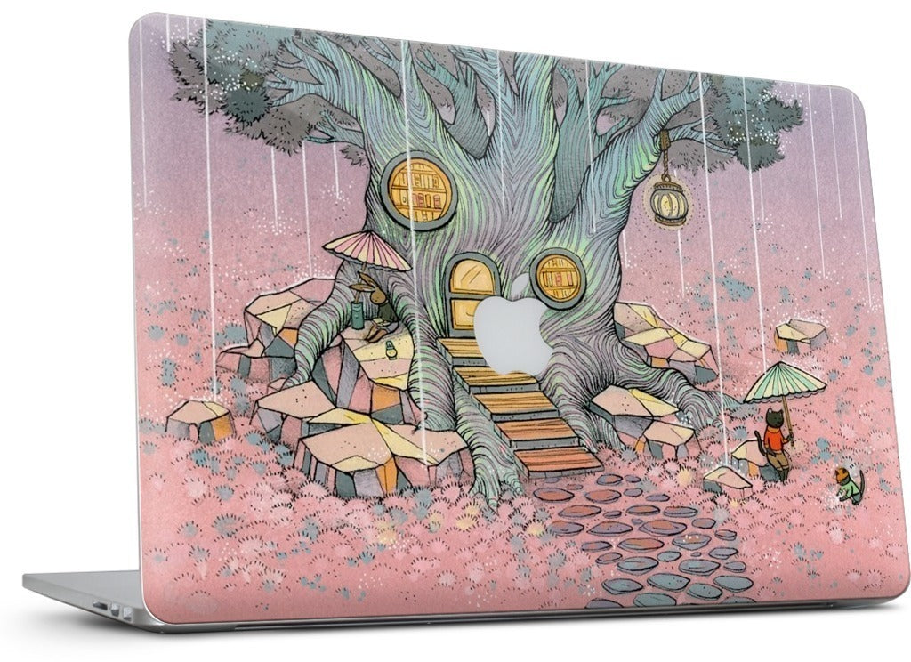 Rainy Day In The Library MacBook Skin