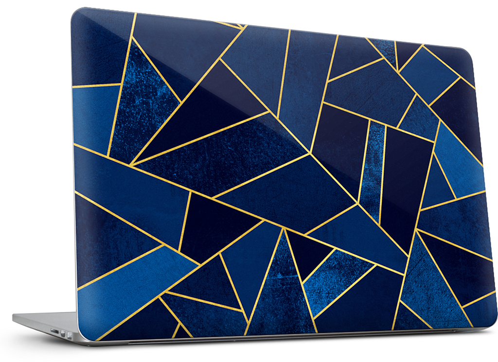 Blue Stone / Gold Lines MacBook Skin