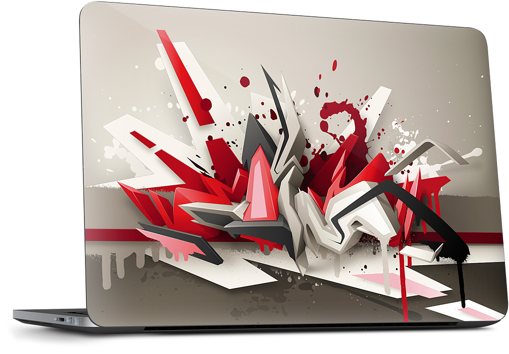 Red Metal Dell Laptop Skin