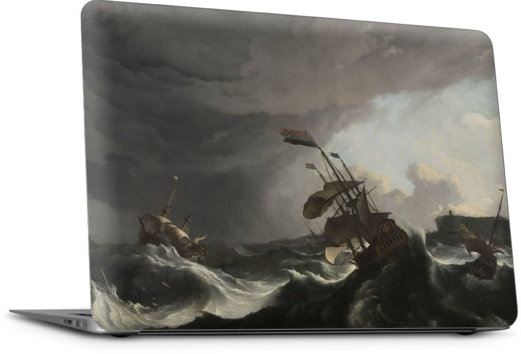 Warships During a Storm MacBook Skin