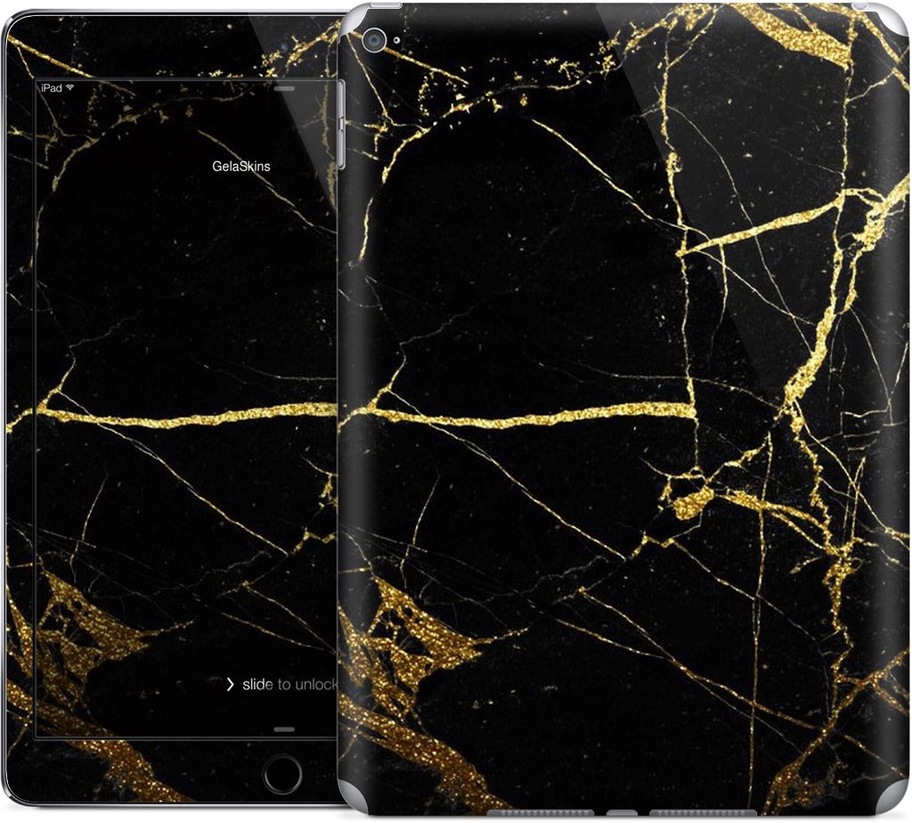 Black and Gold Marble iPad Skin