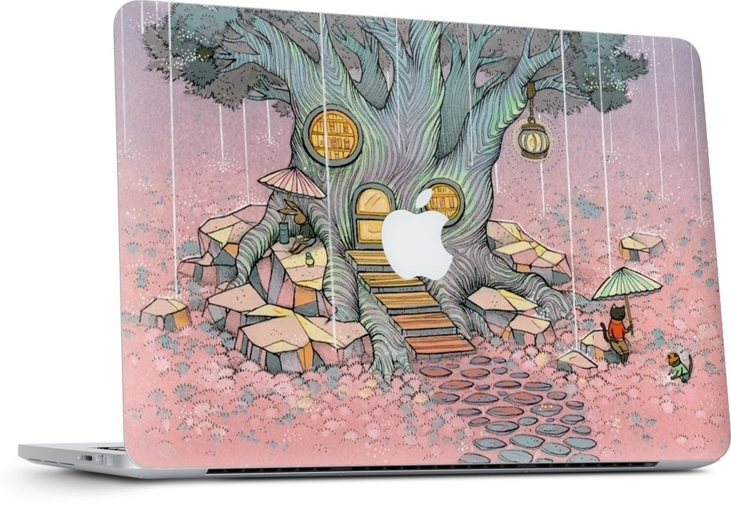 Rainy Day In The Library MacBook Skin