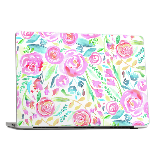 Sweet Floral Roses Pastel Bouquet MacBook Skin