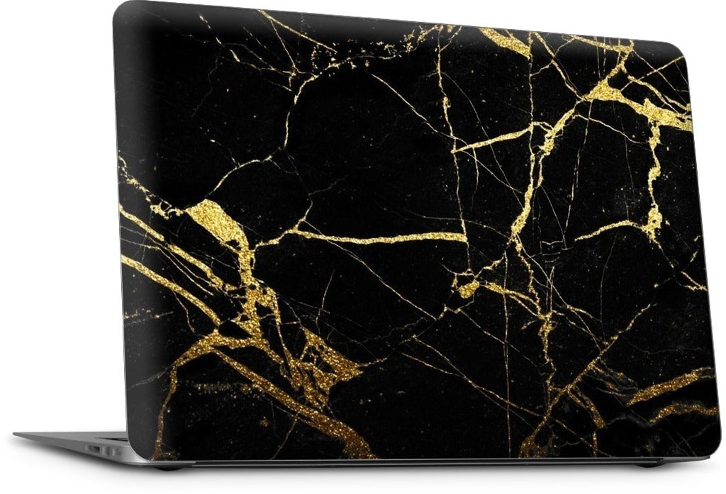 Black and Gold Marble MacBook Skin