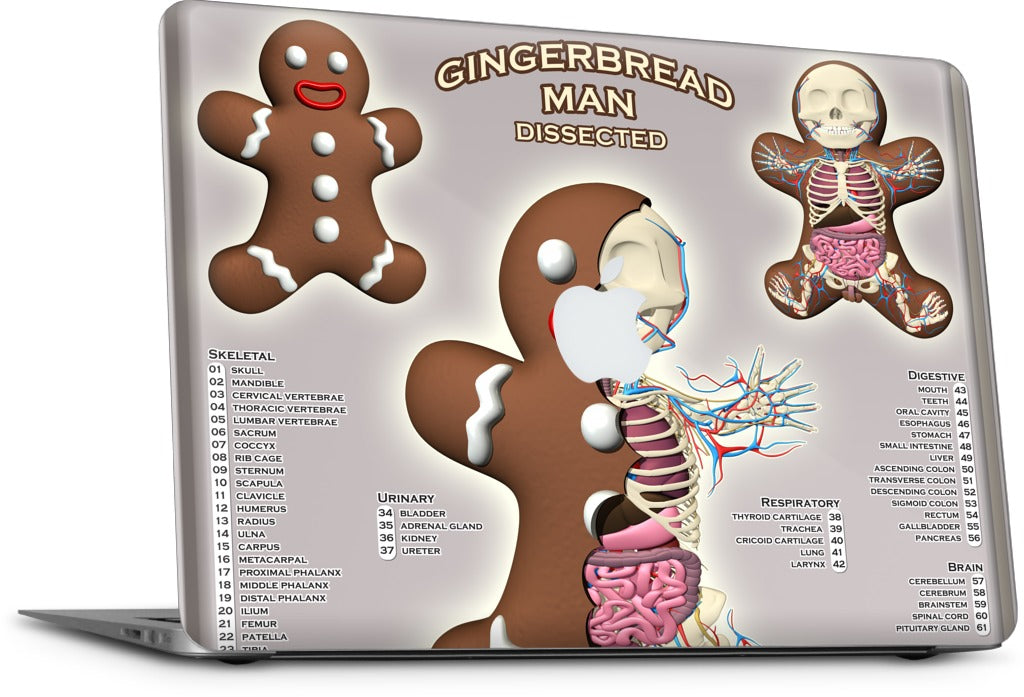 Gingerbread Man Dissected MacBook Skin
