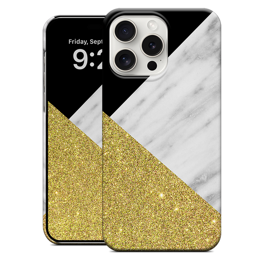 Gold and Real Italian Marble Collage iPhone Case