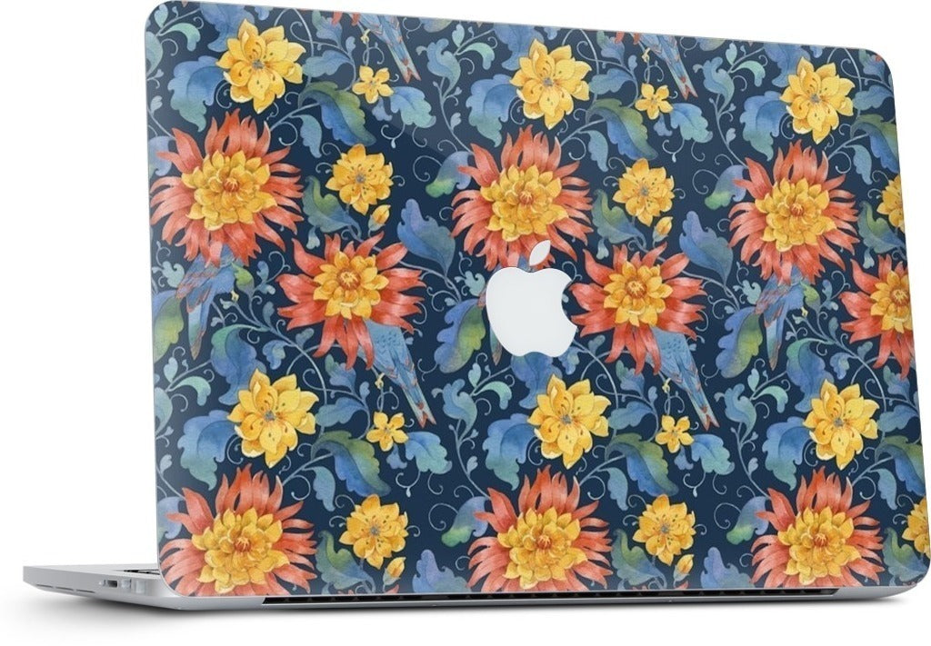 Blue Bird Pattern MacBook Skin