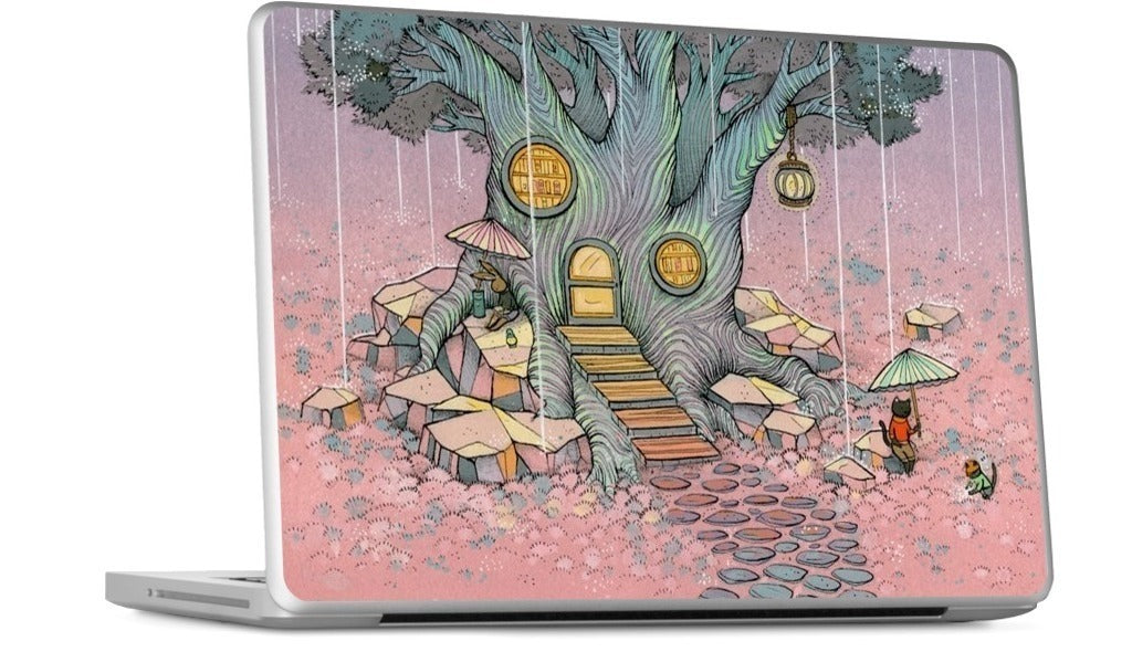 Rainy Day In The Library MacBook Skin