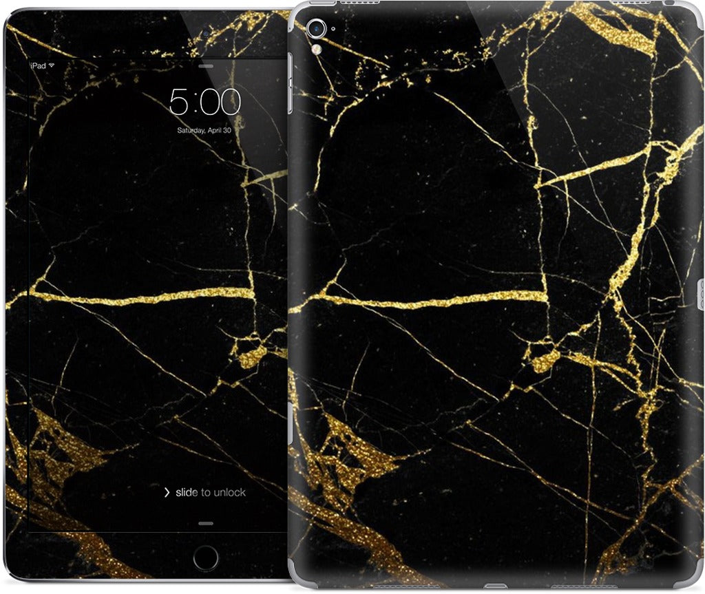 Black and Gold Marble iPad Skin