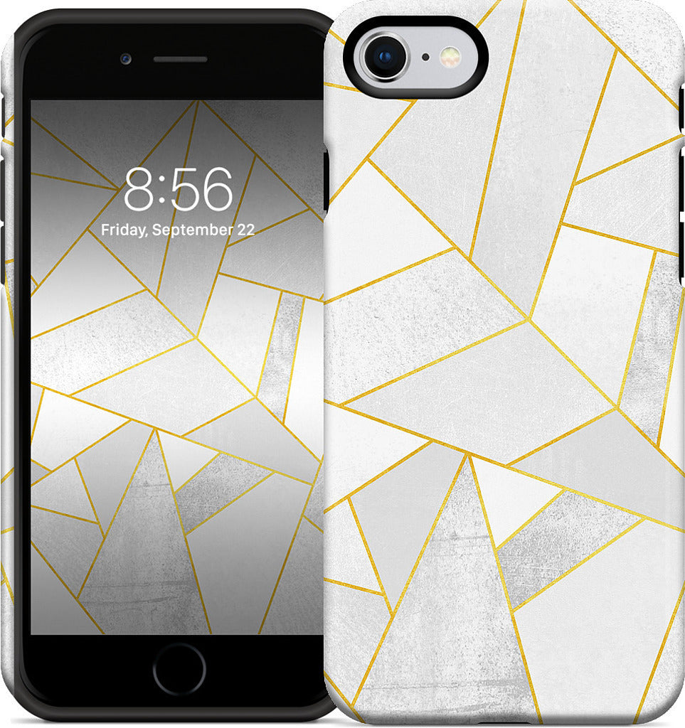 White Stone / Golden Lines iPhone Case