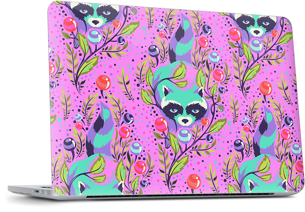 Raccoon Fuchsia MacBook Skin