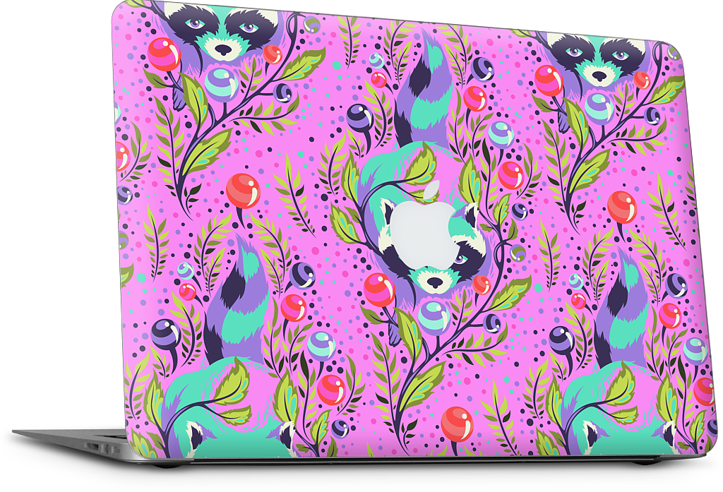 Raccoon Fuchsia MacBook Skin