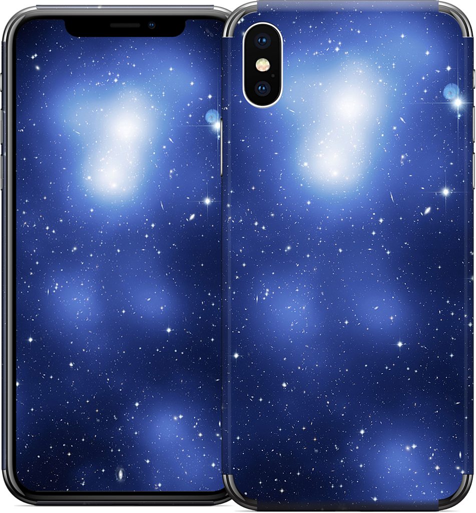 Galaxy Cluster Blue iPhone Skin