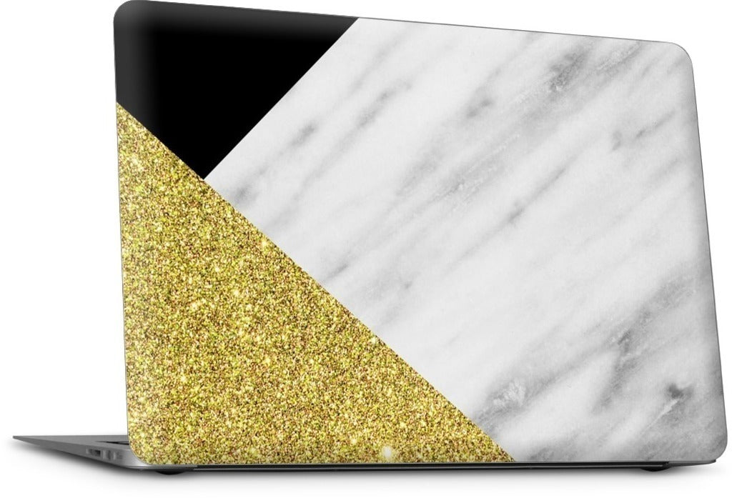 Gold and Real Italian Marble Collage MacBook Skin