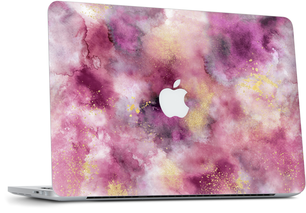 Watercolor Marble Pink Gold MacBook Skin