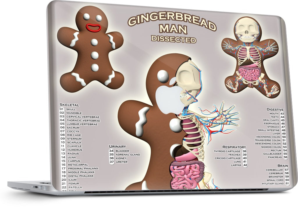 Gingerbread Man Dissected MacBook Skin