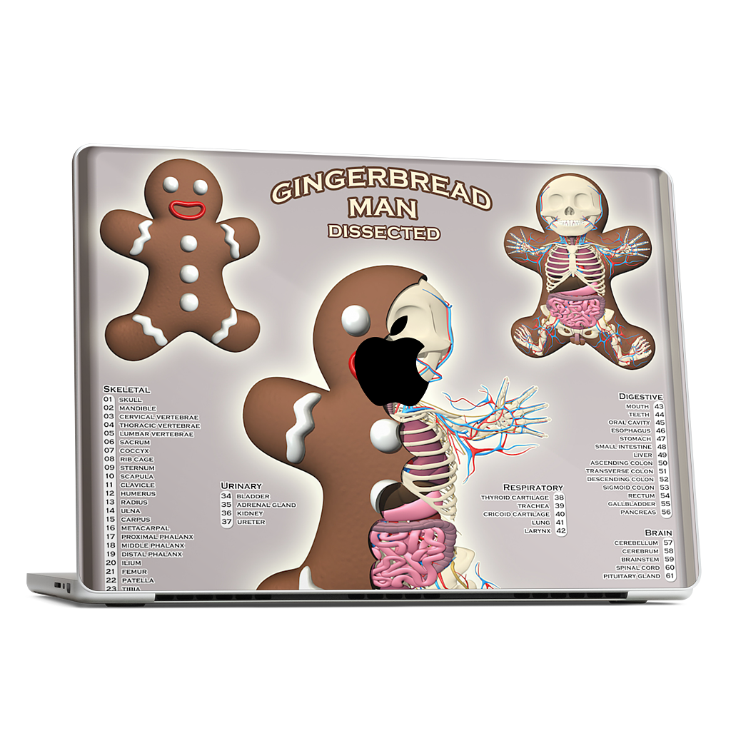 Gingerbread Man Dissected MacBook Skin