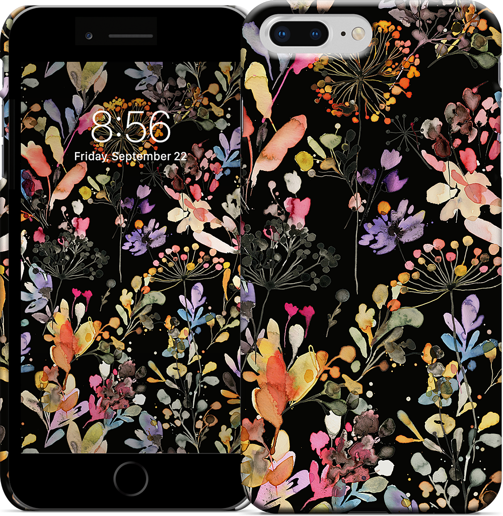 Wild Grasses (Black) iPhone Case