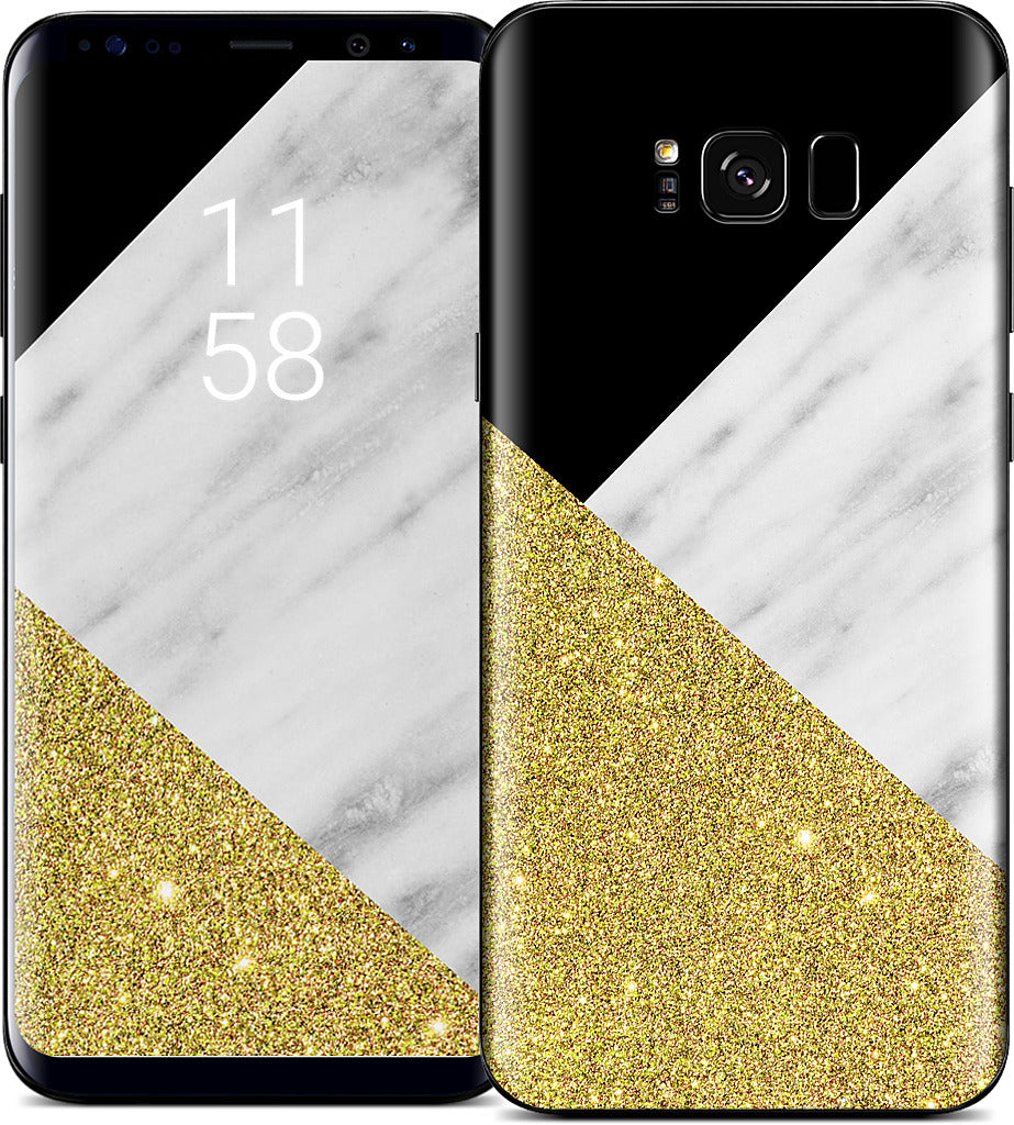 Gold and Real Italian Marble Collage Samsung Skin