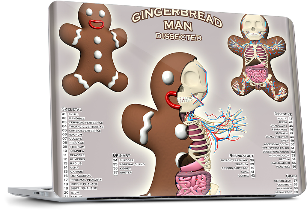Gingerbread Man Dissected Dell Laptop Skin