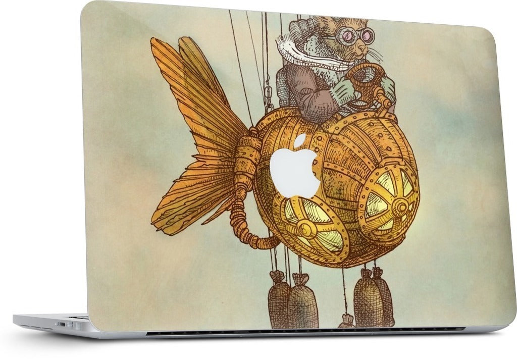 Around The World In A GoldfishFlyer MacBook Skin