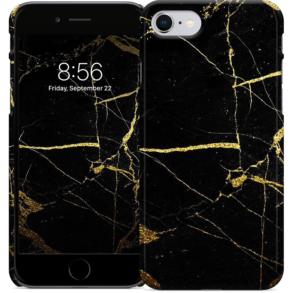 Black and Gold Marble iPhone Case