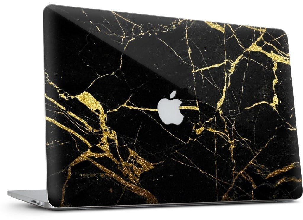 Black and Gold Marble MacBook Skin