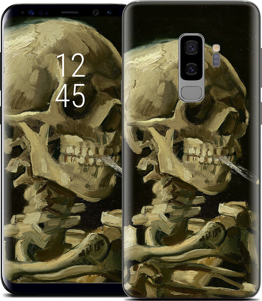 Skull of a Skeleton with Burning Cigarette Samsung Skin