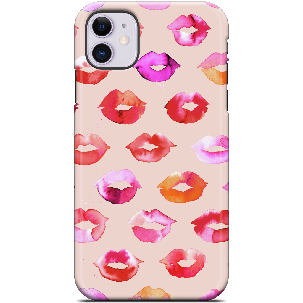 Sweet Coral Pink Lips iPhone Case