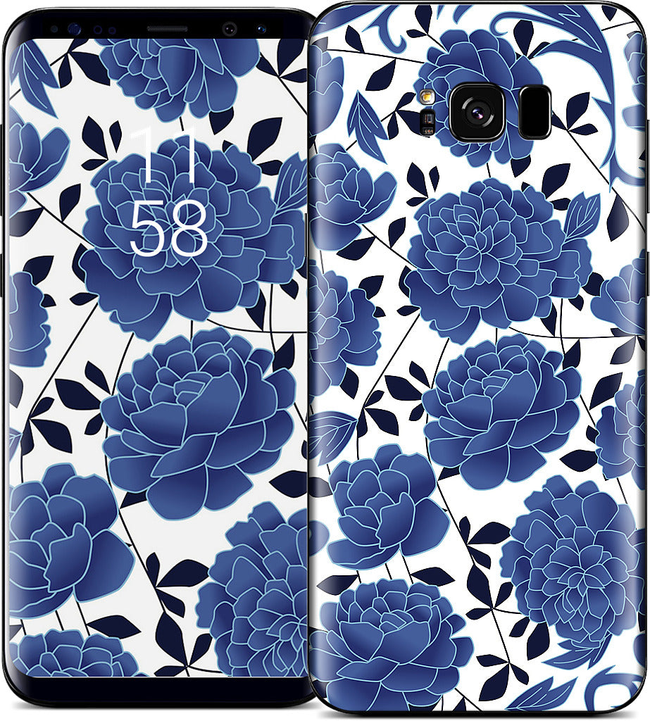 Blue flowers Samsung Skin