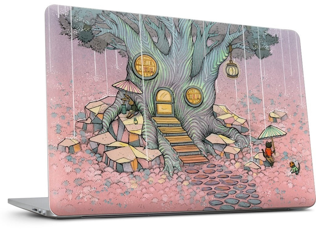 Rainy Day In The Library MacBook Skin