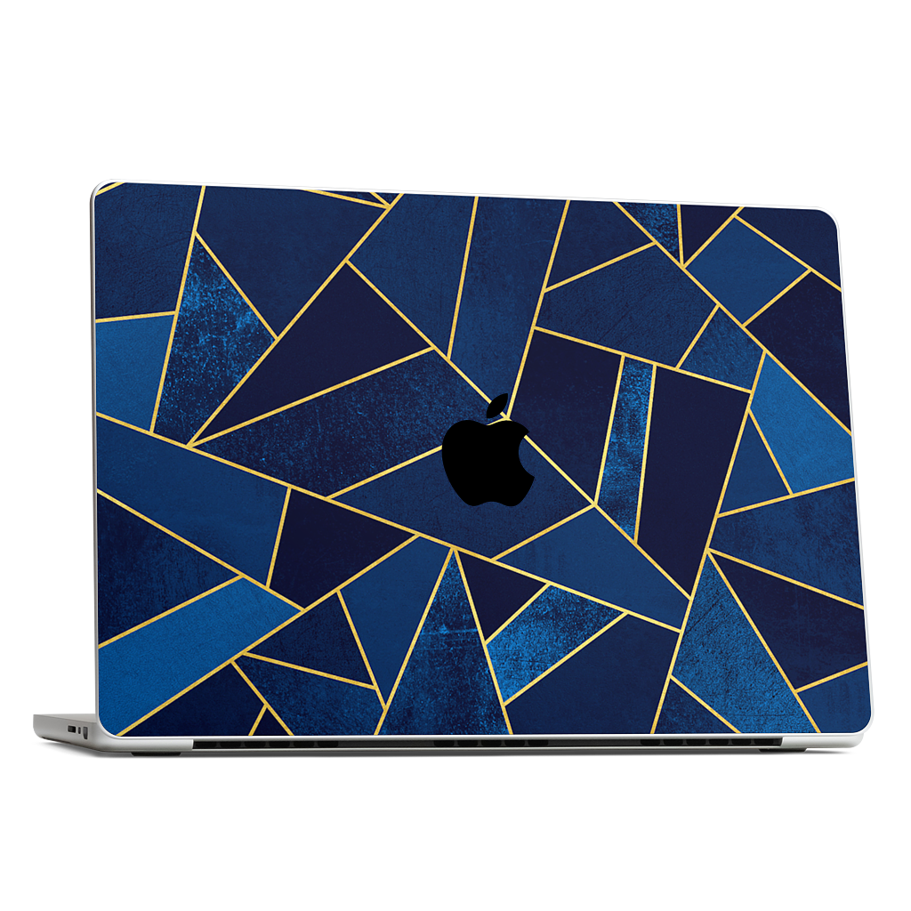 Blue Stone / Gold Lines MacBook Skin