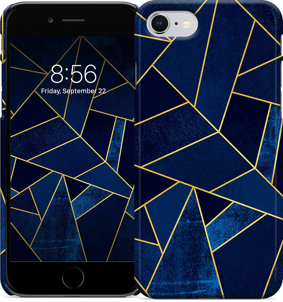 Blue Stone / Gold Lines iPhone Case